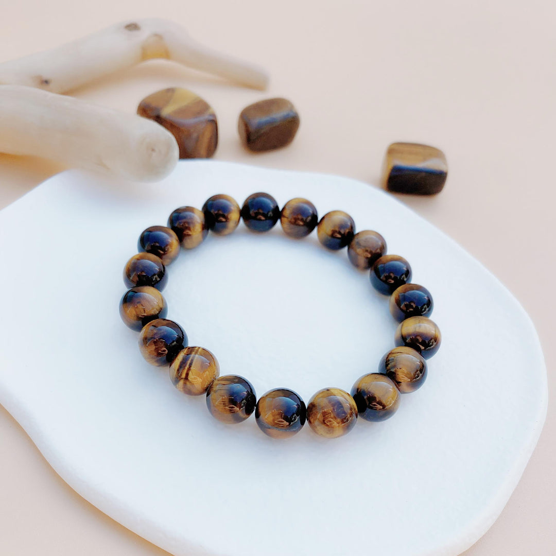 Tiger's Eye (虎眼石) | Brown | Stretchy Cord Bracelet | The Courage Stone