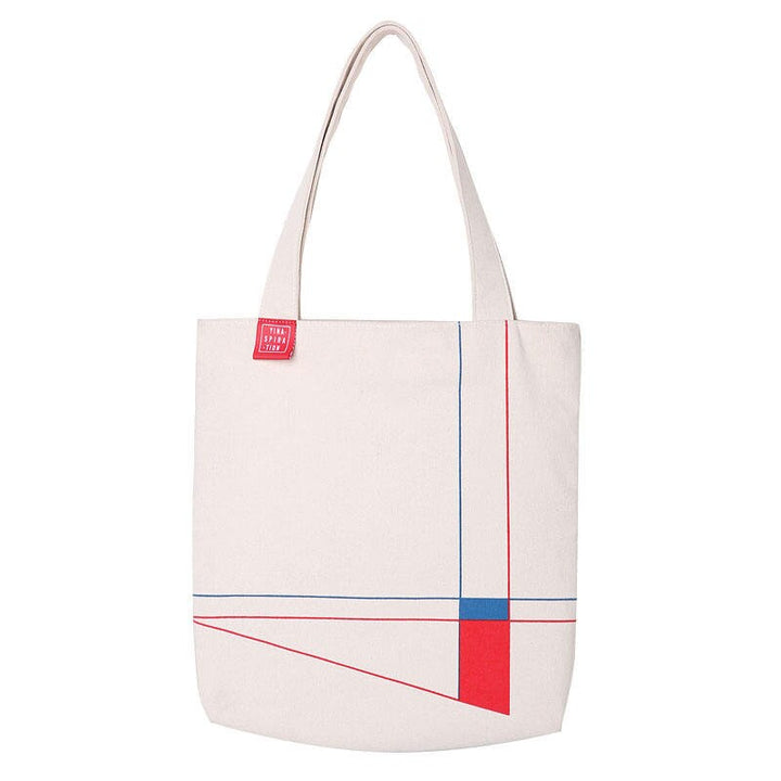 Durable Hand Crafted Canvas Tote Bag - Market Bag - Computer Bag - Tote for her w/ zippers - Screen Print Tote - Lines