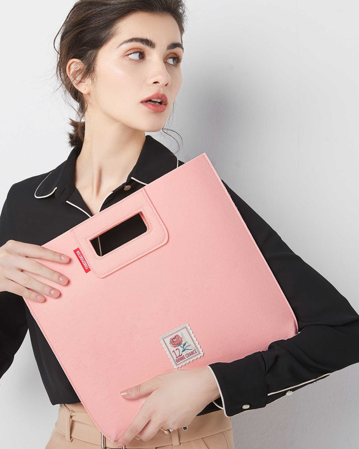 Pink Felt Laptop Bag for Women - Felt Briefcase - Pink Insert - Handmade Laptop Case - Tablet Sleeve - Tablet Case - Durable - Computer Bag