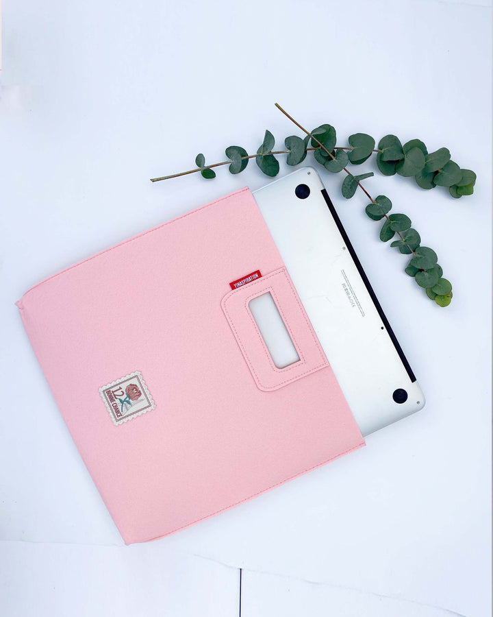 Felt Pink Laptop Bag for Women - Felt briefcase - Handmade Laptop Case - Macbook Air Sleeve - Tablet Case - Laptop Bag - Computer Bag Case