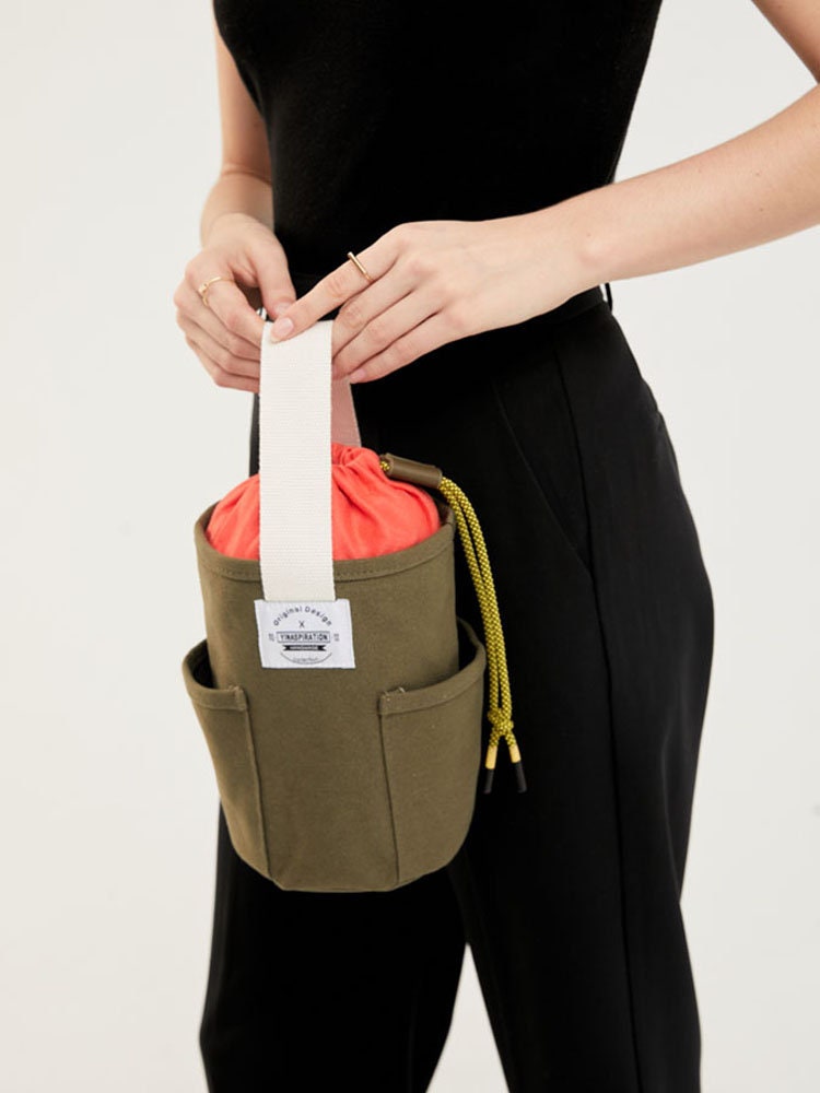Small Canvas Bucket Bag | Durable Hand Crafted | Handbag | Handle Bag | Bucket Tote | Gift for Women | by YinaSpiration Original