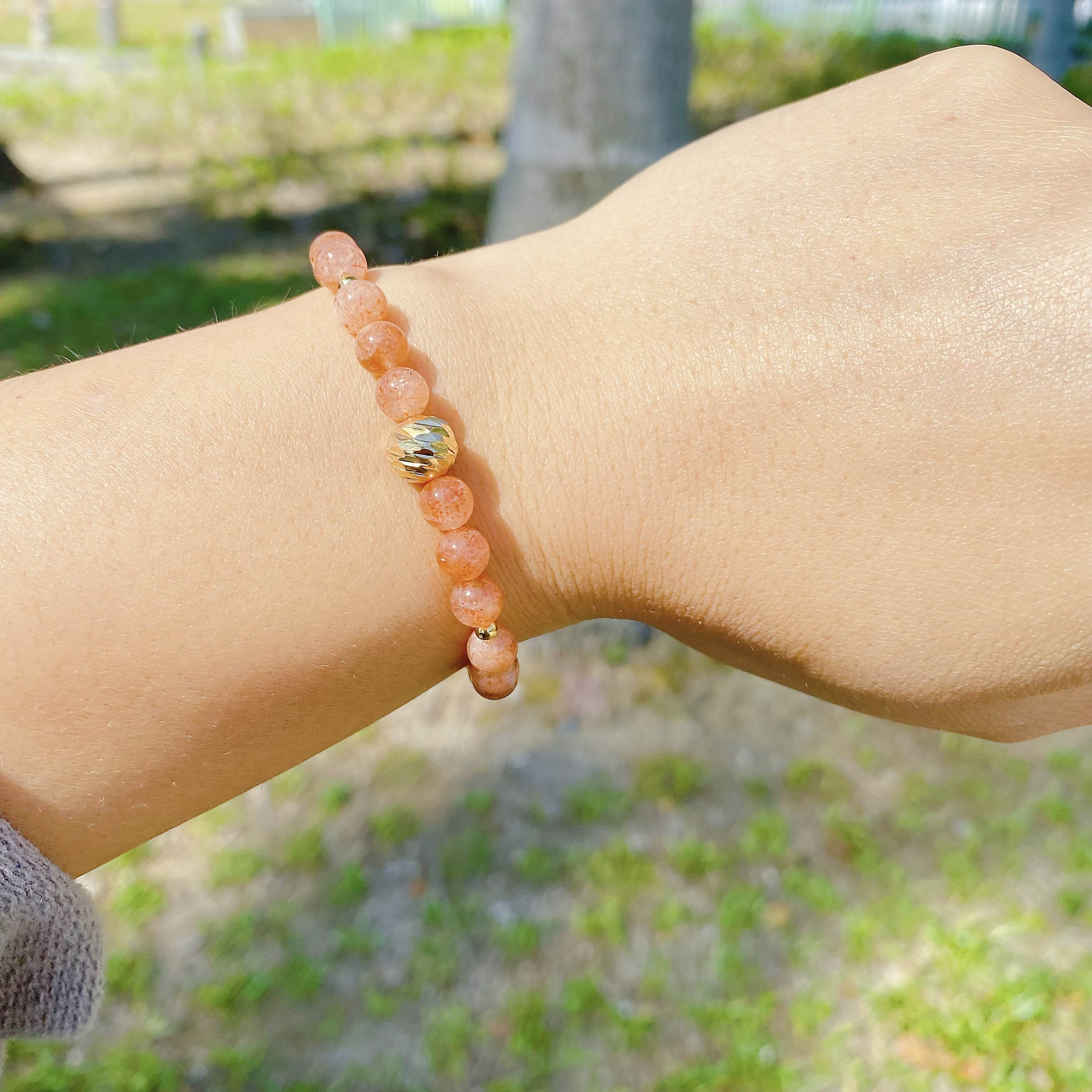 Sunstone (太陽石) Bracelet | Gold Plated Spacers