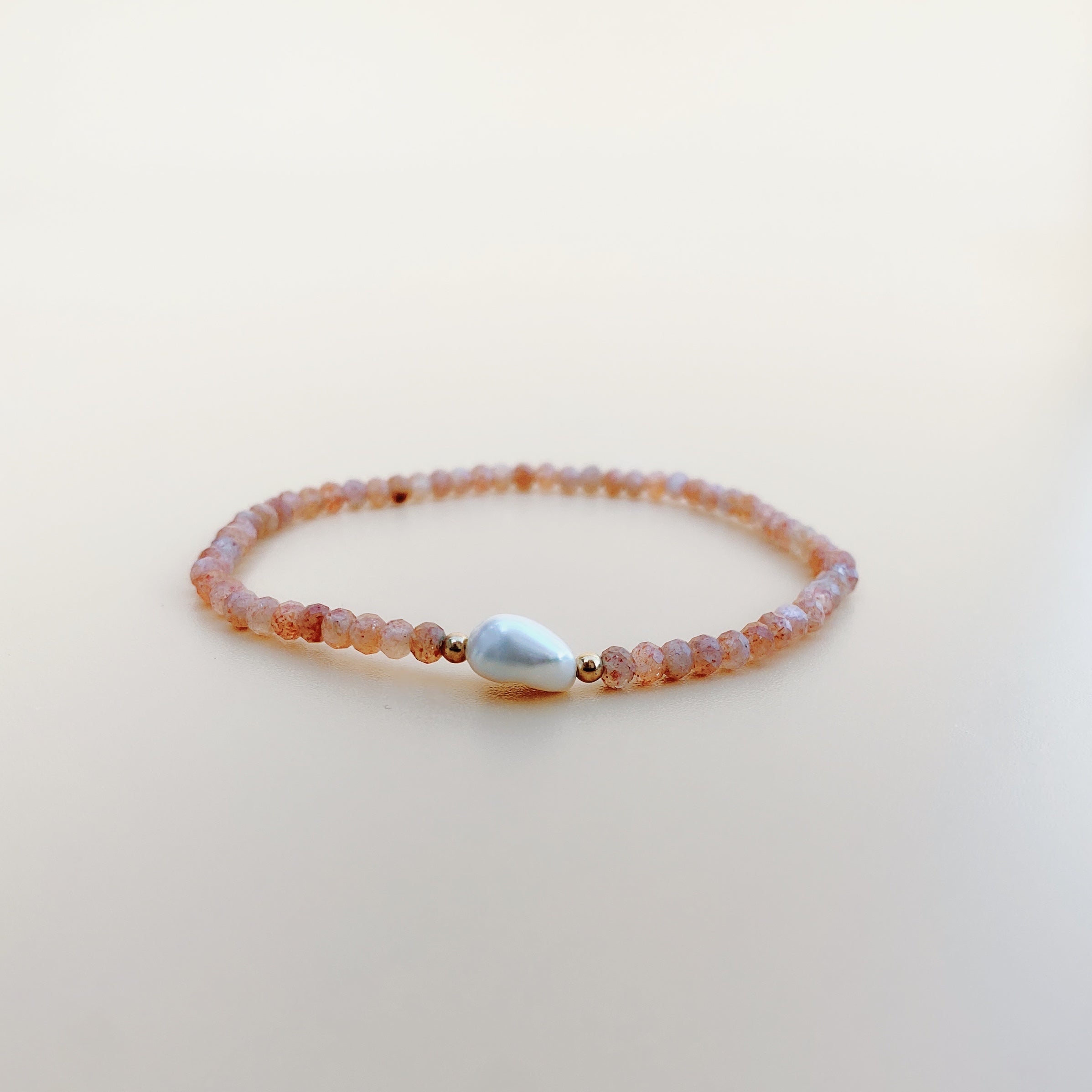 Sunstone (太陽石) | Baroque Pearl (珍珠) Bracelet