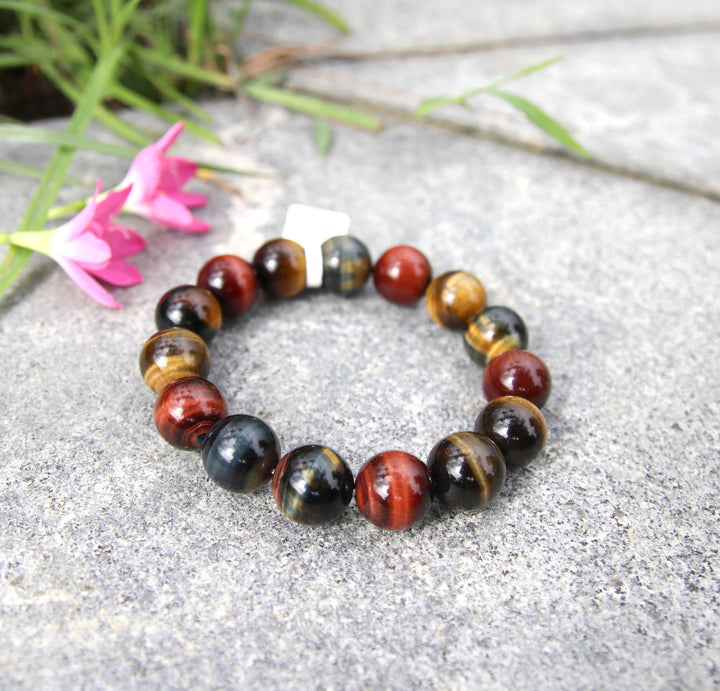 Tiger's Eye Bracelet | Mixed Colors | Upper View